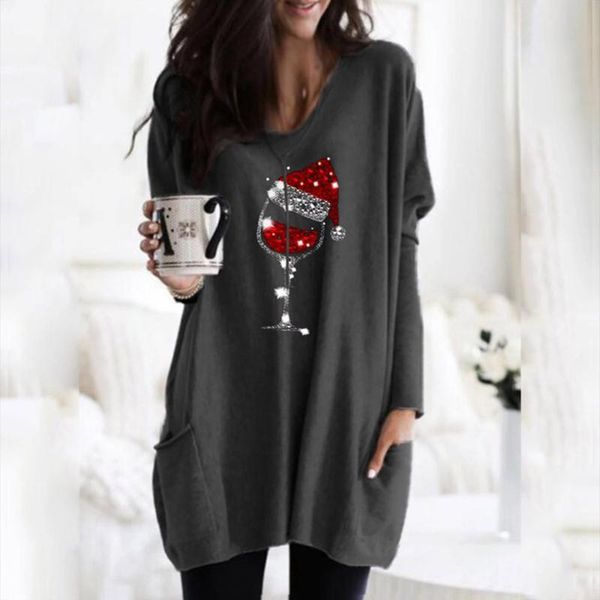 women's tunic christmas print long-sleeved sweatshirt casual blouse vintage autumn loose blouse oversized shirt femme, White
women's tunic christmas print long-sleeved sweatshirt casual blouse vintage autumn loose blouse oversized shirt femme, White