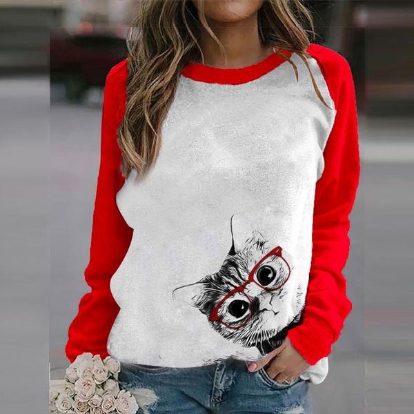 women's hoodies & sweatshirts s-3xl plus size autumn winter ladies leisurely cat with glasses print long-sleeved o-neck sweatshirt cas, Black
women's hoodies & sweatshirts s-3xl plus size autumn winter ladies leisurely cat with glasses print long-sleeved o-neck sweatshirt cas, Black