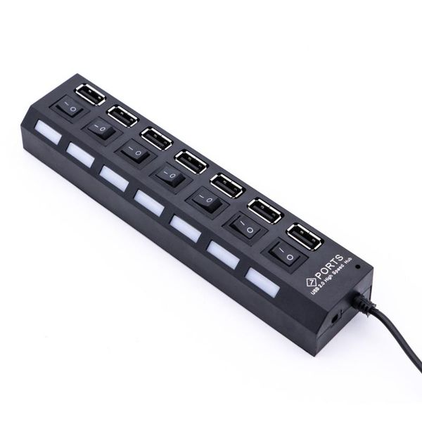 hubs 7 ports usb 2.0 hub data transfer with individual switches for pc lap(black) 
hubs 7 ports usb 2.0 hub data transfer with individual switches for pc lap(black)