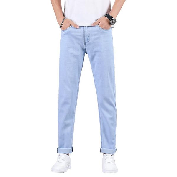 men's jeans 2021 spring summer light blue regular fit business fashion straight stretch pants male brand trousers
men's jeans 2021 spring summer light blue regular fit business fashion straight stretch pants male brand trousers