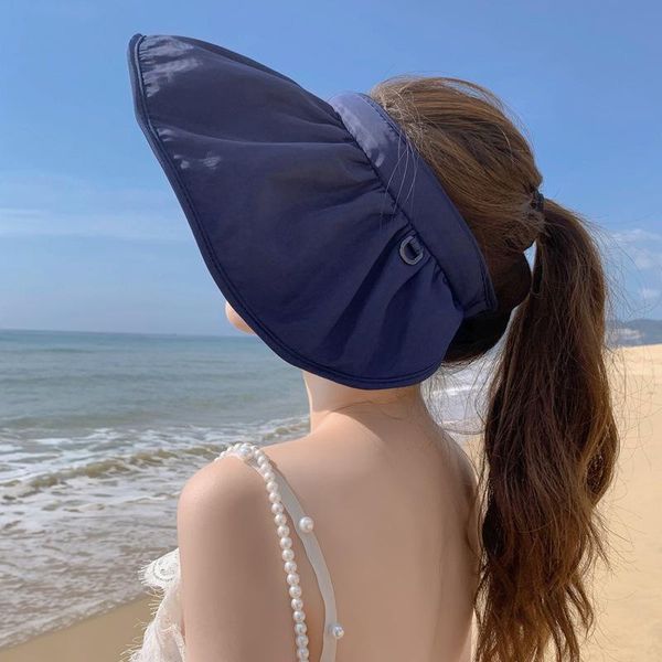 wide brim hats 2021 korea style colorful summer hat women's sun visor anti-ultraviolet elastic hollow casual caps, Blue;gray
wide brim hats 2021 korea style colorful summer hat women's sun visor anti-ultraviolet elastic hollow casual caps, Blue;gray