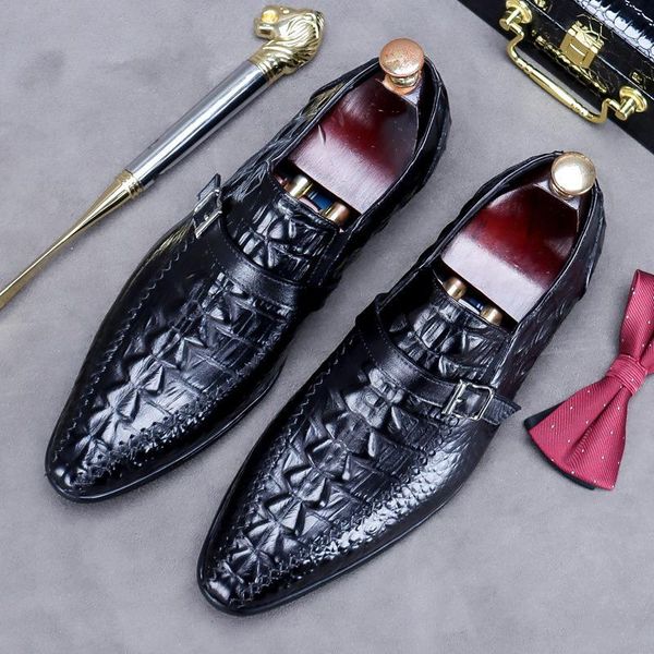 dress shoes luxury men's black fashion pointed toe slip on alligator pattern buckle charm cow leather party zapatos male errfc
dress shoes luxury men's black fashion pointed toe slip on alligator pattern buckle charm cow leather party zapatos male errfc