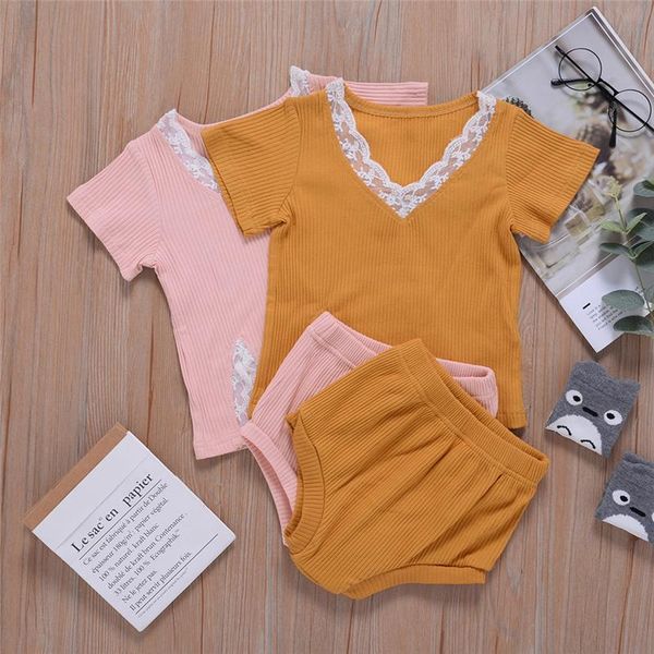 clothing sets infant baby kid girls pink/yellow solid color lace short sleeve v neck and triangle pants 2pcs clothes set born, White
clothing sets infant baby kid girls pink/yellow solid color lace short sleeve v neck and triangle pants 2pcs clothes set born, White