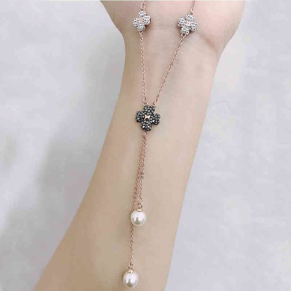 2021 fashion swa latisha y-shaped necklace lucky clover decoration symbolizes elegant luxury jewelry for women, Silver
2021 fashion swa latisha y-shaped necklace lucky clover decoration symbolizes elegant luxury jewelry for women, Silver
