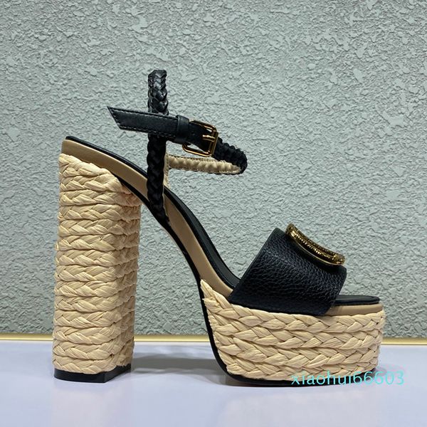 summer designer sandals genuine leather high heeled 13cm heel ankle pack shoes rubber solid non slip platform daily outdoor lawn large women, Black
summer designer sandals genuine leather high heeled 13cm heel ankle pack shoes rubber solid non slip platform daily outdoor lawn large women, Black