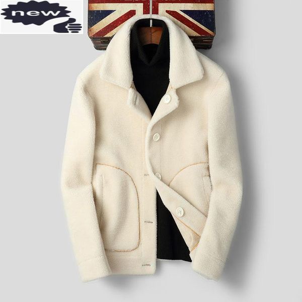 men's leather & faux brand winter mens sheep lamb real fur jacket business office warm shearling coat reversible motorcycle windbreaker, Black
men's leather & faux brand winter mens sheep lamb real fur jacket business office warm shearling coat reversible motorcycle windbreaker, Black