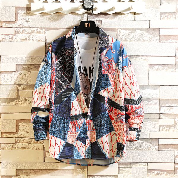 2021 new hawaiian style men's long sleeve print vacation plus size casual stand collar button shirt apparel comfort tili, White;black
2021 new hawaiian style men's long sleeve print vacation plus size casual stand collar button shirt apparel comfort tili, White;black