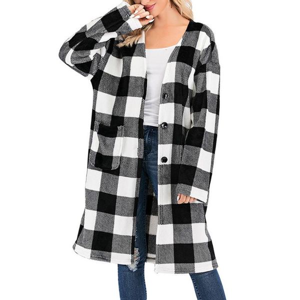 women's jackets fashion plaid cardigan for women autumn winter button blouse loose long sleeve pocket jacket chaquetas mujer 2021, Black;brown
women's jackets fashion plaid cardigan for women autumn winter button blouse loose long sleeve pocket jacket chaquetas mujer 2021, Black;brown