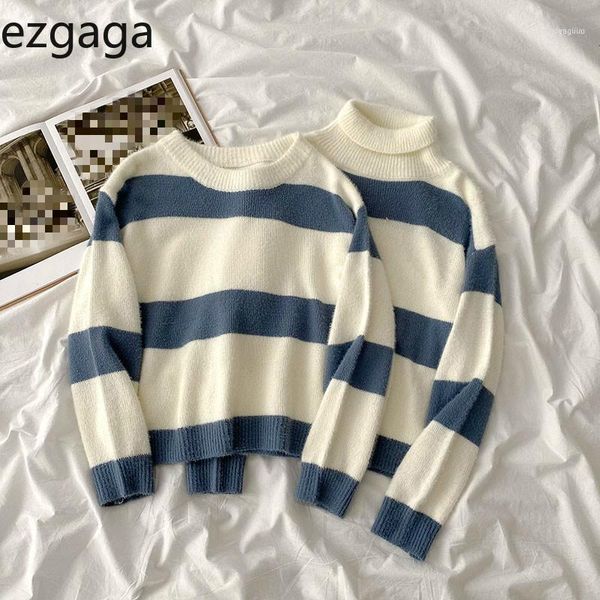 ezgaga stripe sweater women 2021 autumn winter turtleneck outwear warm ladies pullover oversize jumper streetwear fashion 1, White;black
ezgaga stripe sweater women 2021 autumn winter turtleneck outwear warm ladies pullover oversize jumper streetwear fashion 1, White;black