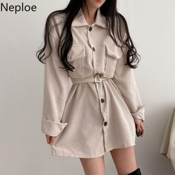 casual dresses neploe chic mini woman dress turn-down collar pocket corduroy robe sashes slim fit vintage vestidos korean 97391, Black;gray
casual dresses neploe chic mini woman dress turn-down collar pocket corduroy robe sashes slim fit vintage vestidos korean 97391, Black;gray
