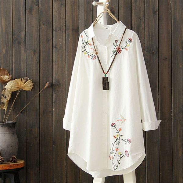 2021 spring autumn embroidery flower blusa single turn down shirt collar miss plus size 3xl casual z411 2m90, White;black
2021 spring autumn embroidery flower blusa single turn down shirt collar miss plus size 3xl casual z411 2m90, White;black