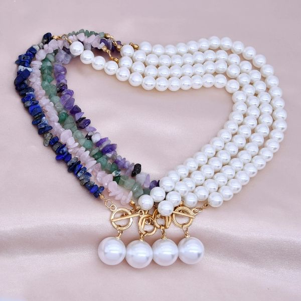 natural crystal stones necklaces women imitation pearls asymmetry necklace jewelry, Silver
natural crystal stones necklaces women imitation pearls asymmetry necklace jewelry, Silver