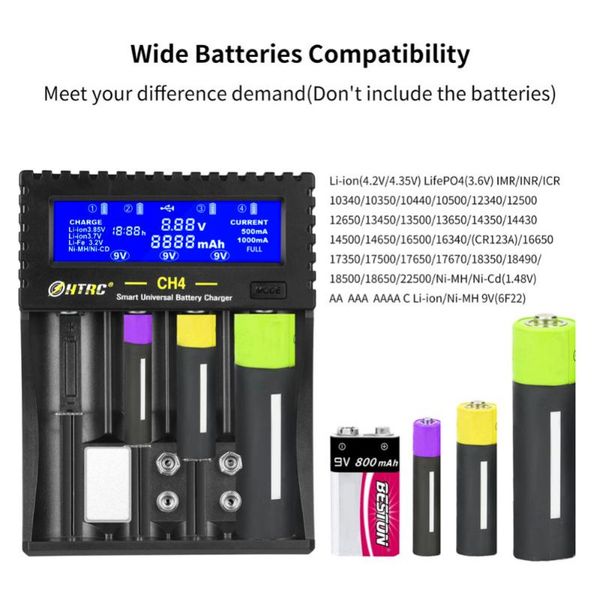 smart home control htrc ch4 slots battery charger 18650 li-ion li-fe ni-mh ni-cd for /18650/26650/6f22/16340/9v
smart home control htrc ch4 slots battery charger 18650 li-ion li-fe ni-mh ni-cd for /18650/26650/6f22/16340/9v