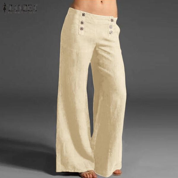 women's pants & capris s 5xl zanzea summer solid long pantalon women wide leg vintage casual high elastic wasit trousers female palazzo, Black;white
women's pants & capris s 5xl zanzea summer solid long pantalon women wide leg vintage casual high elastic wasit trousers female palazzo, Black;white