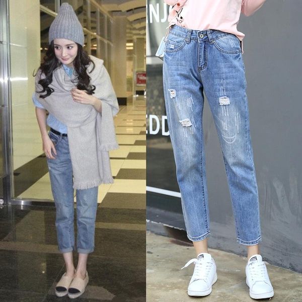 women's jeans mom2021 hole loose casual nine denim trousers boyfriend viper retro thin student, Blue
women's jeans mom2021 hole loose casual nine denim trousers boyfriend viper retro thin student, Blue