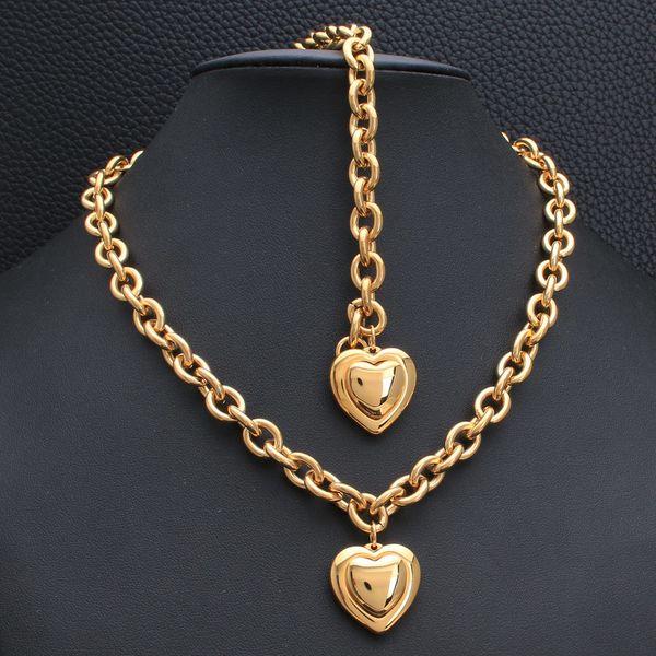jewelry sets gold color and silver new fashion stainless steel heart necklaces + bracelets set for women sbjegzch, Black
jewelry sets gold color and silver new fashion stainless steel heart necklaces + bracelets set for women sbjegzch, Black