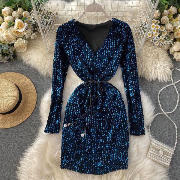 casual dresses spring autumn elegant chic velvet v-neck long sleeve sequins dress women party club fairy lace-up bling sheath, Black;gray
casual dresses spring autumn elegant chic velvet v-neck long sleeve sequins dress women party club fairy lace-up bling sheath, Black;gray