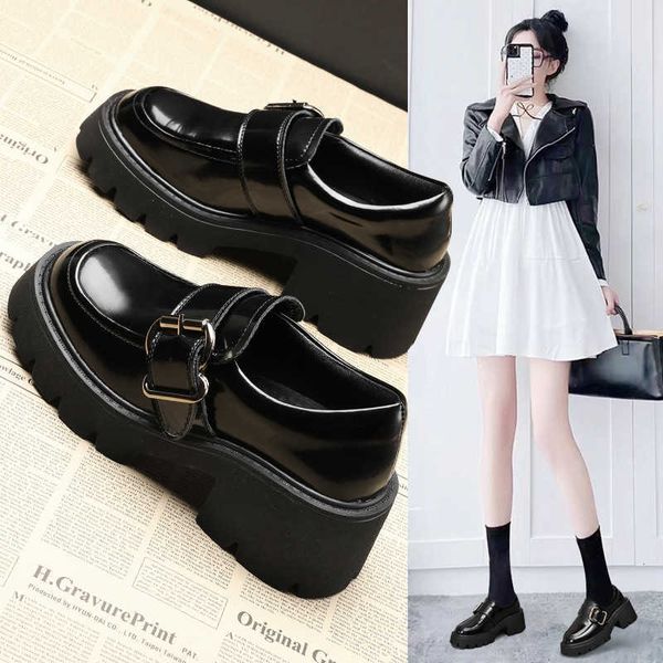 small leather sho women 2021 size fashion british style muffin thick sole single black cky
small leather sho women 2021 size fashion british style muffin thick sole single black cky