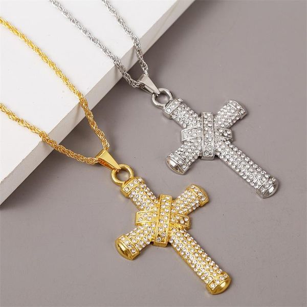 pendant necklaces hip hop shiny crystal cross gold necklace for women fashion cubic zirconia choker pendants female religious jesus jewelry, Silver
pendant necklaces hip hop shiny crystal cross gold necklace for women fashion cubic zirconia choker pendants female religious jesus jewelry, Silver