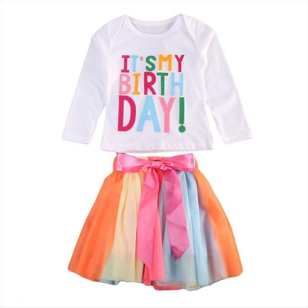 kid baby girls clothing 2pcs girl toddler birthday t shirt colorful tutu skirt outfit sets clothes, White
kid baby girls clothing 2pcs girl toddler birthday t shirt colorful tutu skirt outfit sets clothes, White
