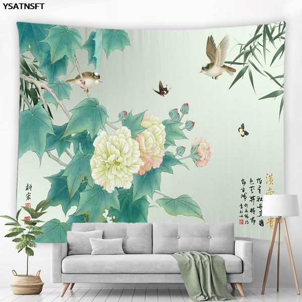 tapestries chinese style landscape painting tapestry wall hanging pink flower bird green leaf blue for living background room decoration
tapestries chinese style landscape painting tapestry wall hanging pink flower bird green leaf blue for living background room decoration