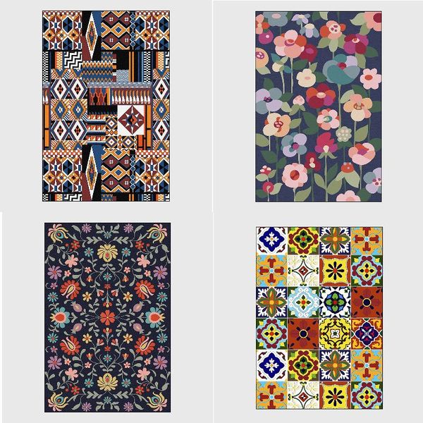 carpets geometric stripe printing carpet living room decor for bed rugs rug navy blue