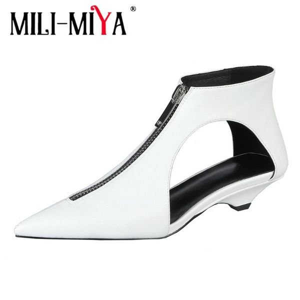 boots mili-miya brand fashion summer women's sandals genuine cow leather zipper front foreign trade plus size 43 dress shoes, Black
boots mili-miya brand fashion summer women's sandals genuine cow leather zipper front foreign trade plus size 43 dress shoes, Black