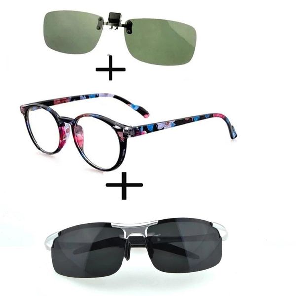 sunglasses 3pcs retro round light reading glasses for men women + polarized alloy sports driving clip, White;black
sunglasses 3pcs retro round light reading glasses for men women + polarized alloy sports driving clip, White;black