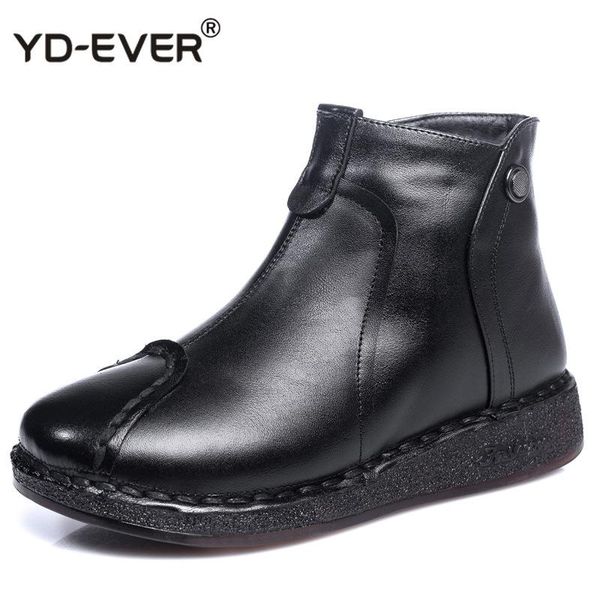 boots autumn genuine leather female winter shoes women plush handmade slip-on ankle for flat heel zip, Black
boots autumn genuine leather female winter shoes women plush handmade slip-on ankle for flat heel zip, Black