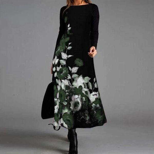 casual dresses women elegant dress 2021 autumn fashion o neck long sleeve floral printed ladies maxi vintage loose party, Black;gray
casual dresses women elegant dress 2021 autumn fashion o neck long sleeve floral printed ladies maxi vintage loose party, Black;gray