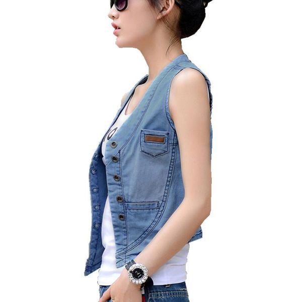 women's vests 100%cotton soft sleeveless women denim jacket slim short plus size vest female jeans waistcoat vintage summer gilet femme, Black;white
women's vests 100%cotton soft sleeveless women denim jacket slim short plus size vest female jeans waistcoat vintage summer gilet femme, Black;white