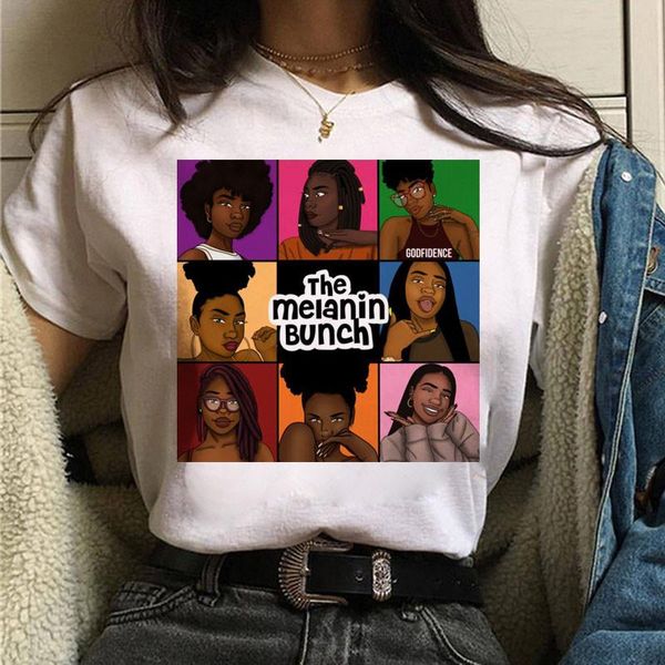 melanin t shirt women vogue t shirt black african curly hair girl printed tshirt femme harajuku clothes summer t-shirt tee, White
melanin t shirt women vogue t shirt black african curly hair girl printed tshirt femme harajuku clothes summer t-shirt tee, White