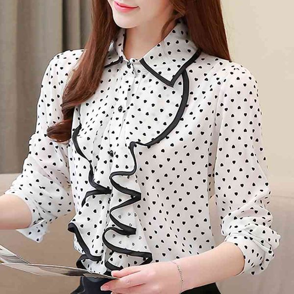 long sleeve print dot chiffon blouse shirt blouse women blusas mujer de moda ruffles turn down collar blouse blusa e79 210602, White
long sleeve print dot chiffon blouse shirt blouse women blusas mujer de moda ruffles turn down collar blouse blusa e79 210602, White