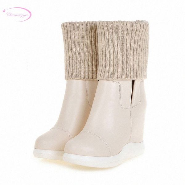 chainingyee elegant style round head mid calf boots stretch waterproof platform high heel increasing womens riding boots rain boots me j68c#, Black
chainingyee elegant style round head mid calf boots stretch waterproof platform high heel increasing womens riding boots rain boots me j68c#, Black