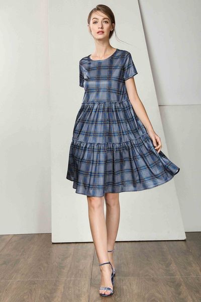 2021 new women es plaid a-line summer beach sun o-neck short sleeve casual swing a518, Black;gray
2021 new women es plaid a-line summer beach sun o-neck short sleeve casual swing a518, Black;gray