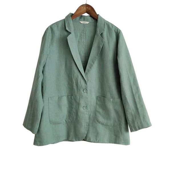 women's jackets fairynatural 2021 spring solid color vintage female linen pockets button women clothing casual coats, Black;brown
women's jackets fairynatural 2021 spring solid color vintage female linen pockets button women clothing casual coats, Black;brown