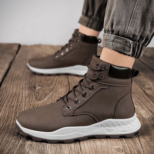autumn and winter new medium high 2021 british wind work boots men's leisure outdoor desert shoes, Black
autumn and winter new medium high 2021 british wind work boots men's leisure outdoor desert shoes, Black