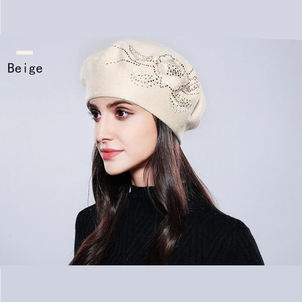 beanie/skull caps style autumn and winter women's beret drilling wool knit fashion floral hat, Blue;gray
beanie/skull caps style autumn and winter women's beret drilling wool knit fashion floral hat, Blue;gray