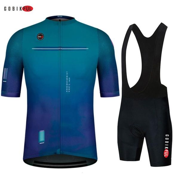 racing sets gobikful cycling jersey set 2021 summer wear mountain bike clothes bicycle clothing mtb suit, Black;blue