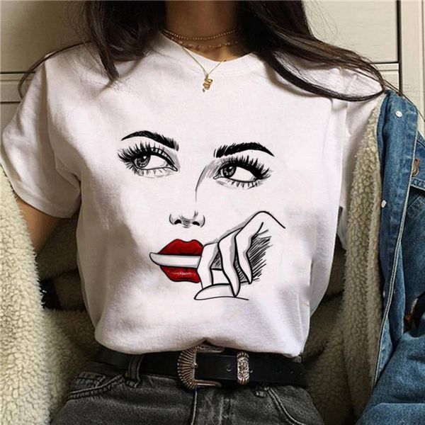women's t-shirt fixsys harajuku fashion tshirt make up graphic t shirt women eye shadow grunge ullzang tee female, White
women's t-shirt fixsys harajuku fashion tshirt make up graphic t shirt women eye shadow grunge ullzang tee female, White