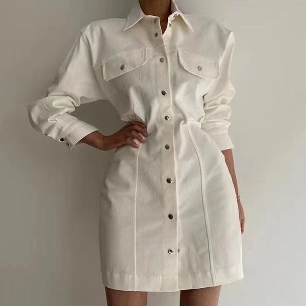 casual dresses korean chic women autumn lapel single breasted solid color slim waist long sleeve straight short dress female tide u154, Black;gray
casual dresses korean chic women autumn lapel single breasted solid color slim waist long sleeve straight short dress female tide u154, Black;gray