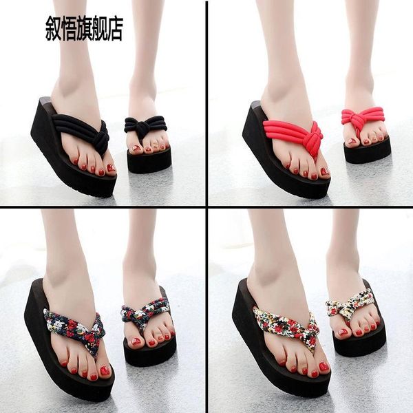 slippers summer wear high heel beach thick sole student korean version net red cool slipper female anti slip resistant, Black
slippers summer wear high heel beach thick sole student korean version net red cool slipper female anti slip resistant, Black