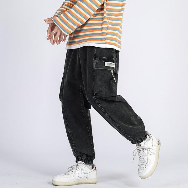 2021man korean streetwear black trouser pants male hip hop casual straight jeans men's side pockets cargo harem pants, Blue
2021man korean streetwear black trouser pants male hip hop casual straight jeans men's side pockets cargo harem pants, Blue