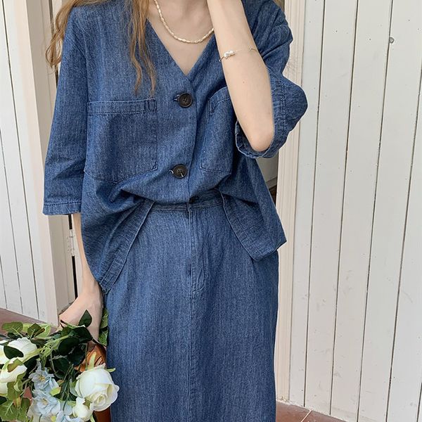 two piece dress hzirip vintage jean shirt with elastic, waistband skirt, casual women's clothing, solid color, elegant, summer attire 3, White
two piece dress hzirip vintage jean shirt with elastic, waistband skirt, casual women's clothing, solid color, elegant, summer attire 3, White