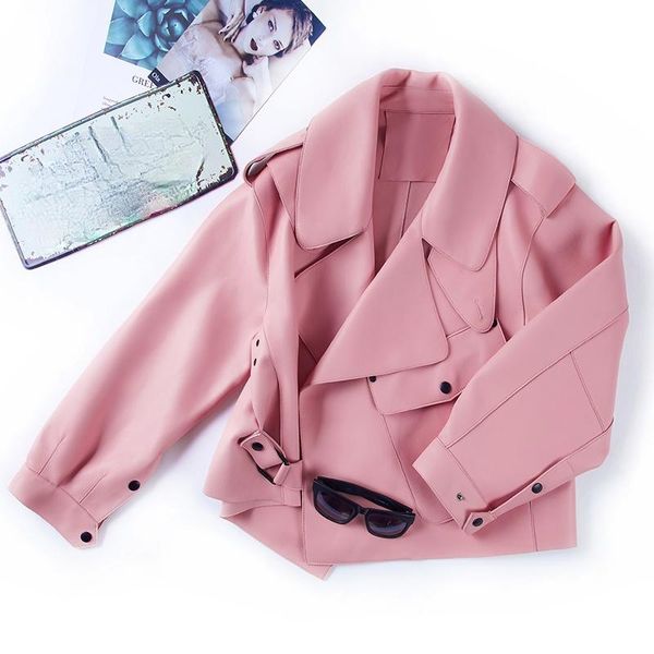 women's leather & faux 2021 spring jacket women casaul real sheepskin coat woman biker jackets korean clothes streetwear pink wpy3392, Black
women's leather & faux 2021 spring jacket women casaul real sheepskin coat woman biker jackets korean clothes streetwear pink wpy3392, Black