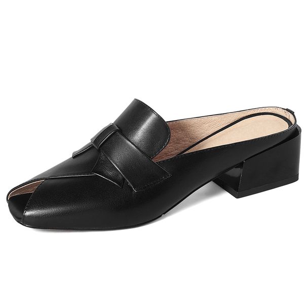 womens genuine leather thick high heel peep toe slip-on summer slides med heel soft comfortable mules casual dailu shoes women, Black
womens genuine leather thick high heel peep toe slip-on summer slides med heel soft comfortable mules casual dailu shoes women, Black