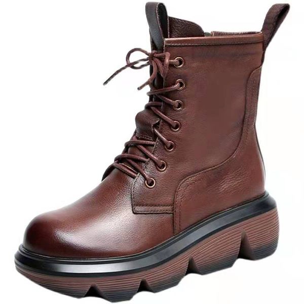 autumn and winter women's boots british fashion handsome thick sole outdoor comfort versatile leisure, Black