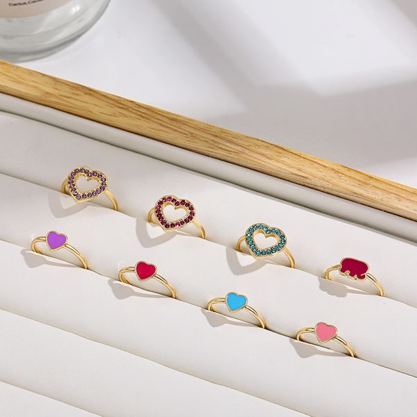 2pcs/set korea cute colorful cz crystal love heart ring for woman fashion geometric dripping oil elephant thin rings jewelry, Silver
2pcs/set korea cute colorful cz crystal love heart ring for woman fashion geometric dripping oil elephant thin rings jewelry, Silver