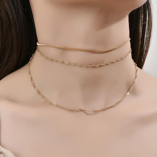 chains bohemian multi-layer gold color metal chain choker necklace for women charm handmade wedding party jewelry drop, Silver
chains bohemian multi-layer gold color metal chain choker necklace for women charm handmade wedding party jewelry drop, Silver