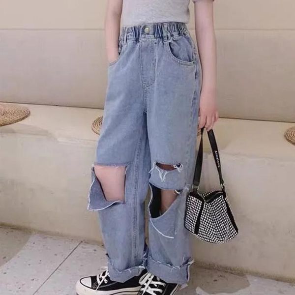 trousers 2021 fashion hole jeans for girls teenage children elastic waist denim wide leg pants kids boys clothes, Blue
trousers 2021 fashion hole jeans for girls teenage children elastic waist denim wide leg pants kids boys clothes, Blue